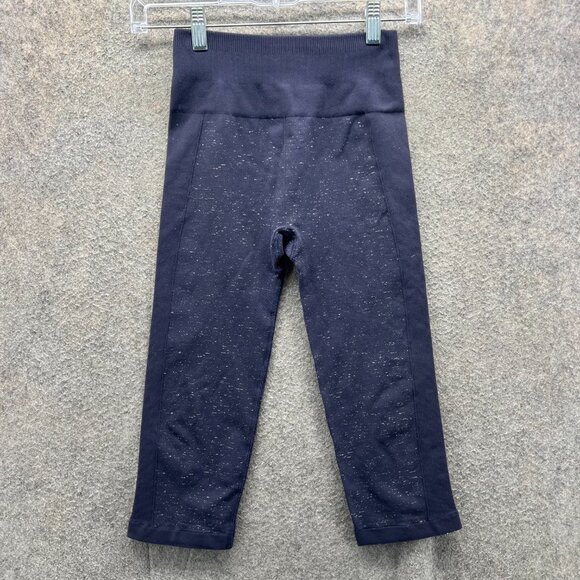 Lululemon Leggings Womens 0 Navy High Rise Crop Seamless Yoga Athletic Pants - Picture 1 of 9